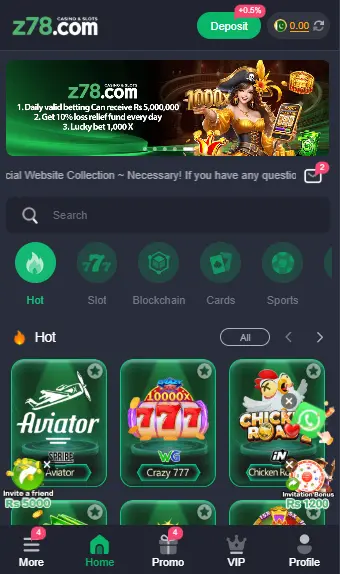 78Z Game Home Interface